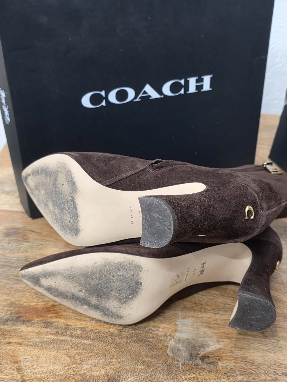 COACH Women's Brown Suede Ankle Boots